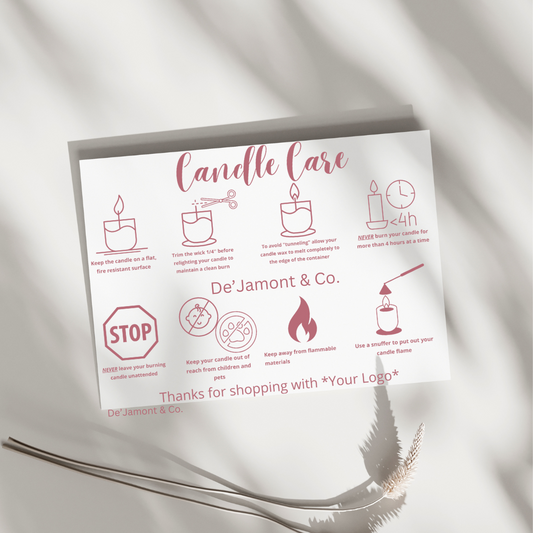 Candle Care Instructions Template