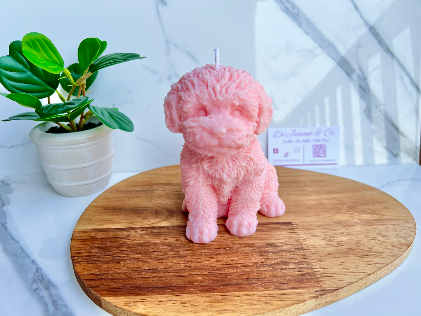 Pink Puppy Candle