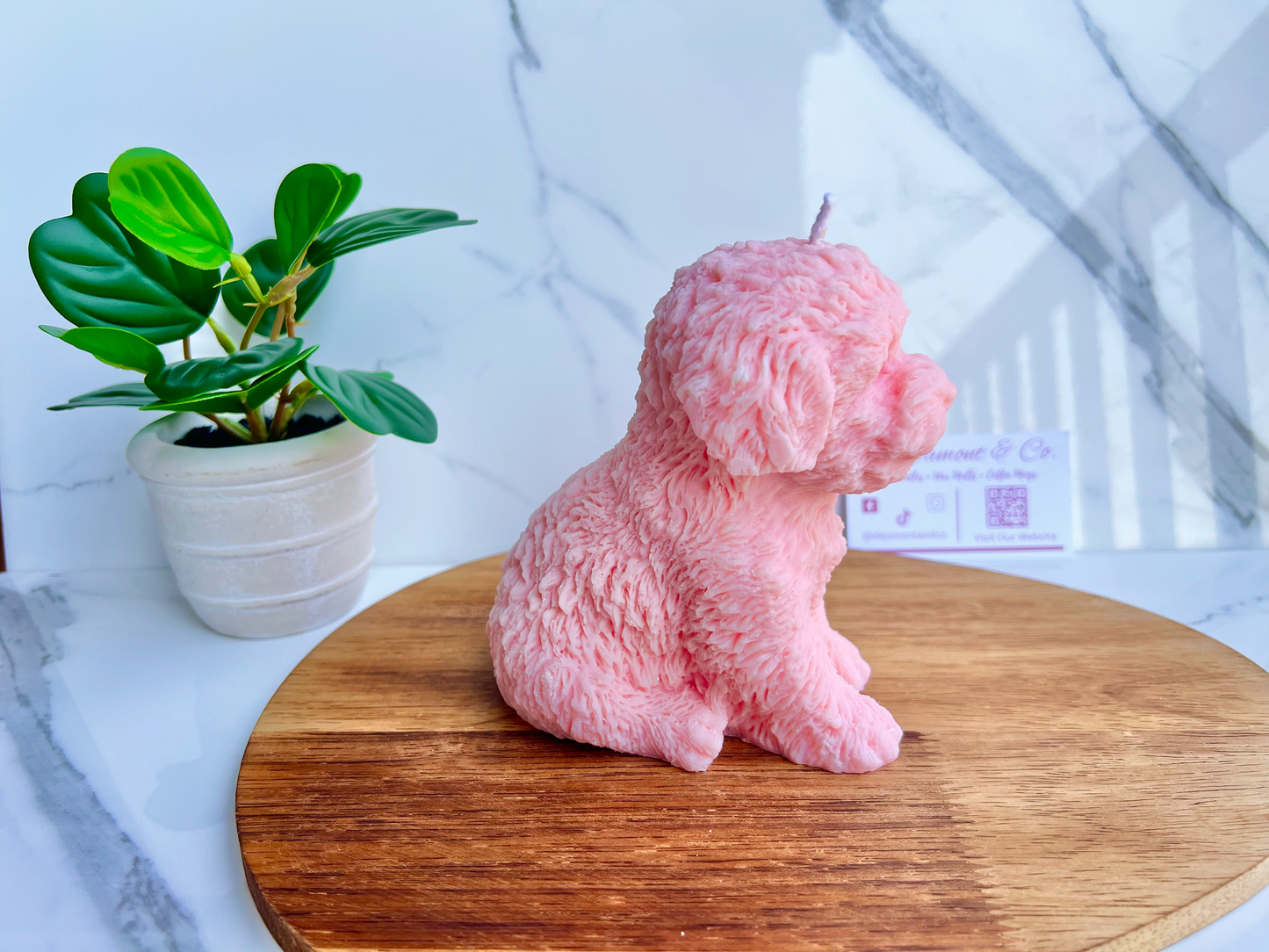 Pink Puppy Candle