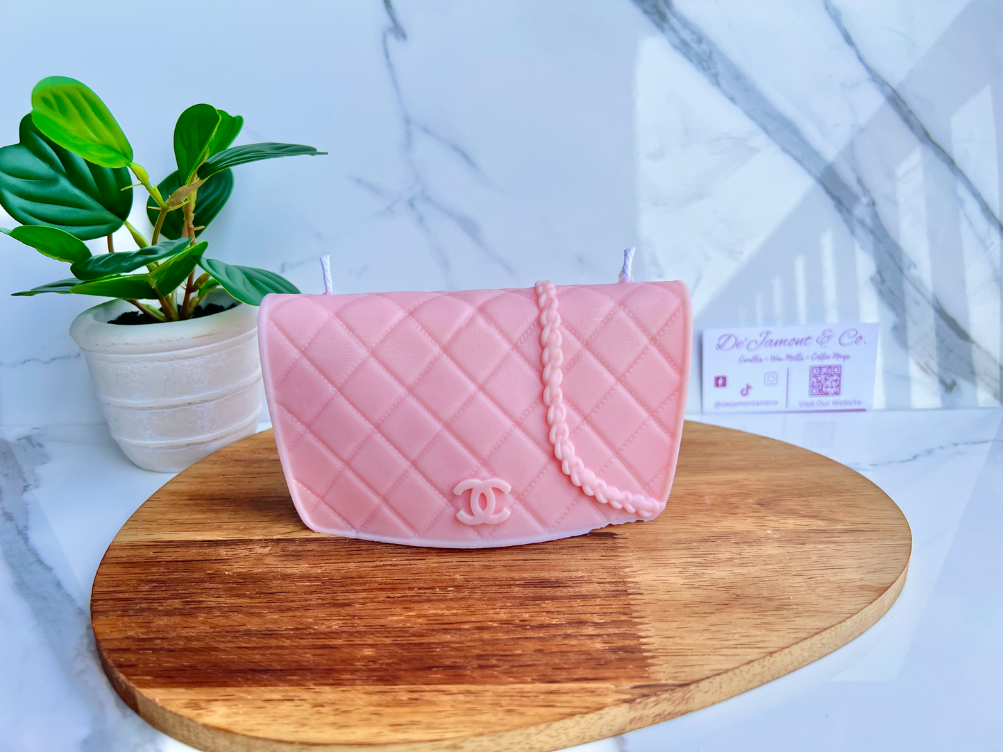 Pink Designer Clutch Candle