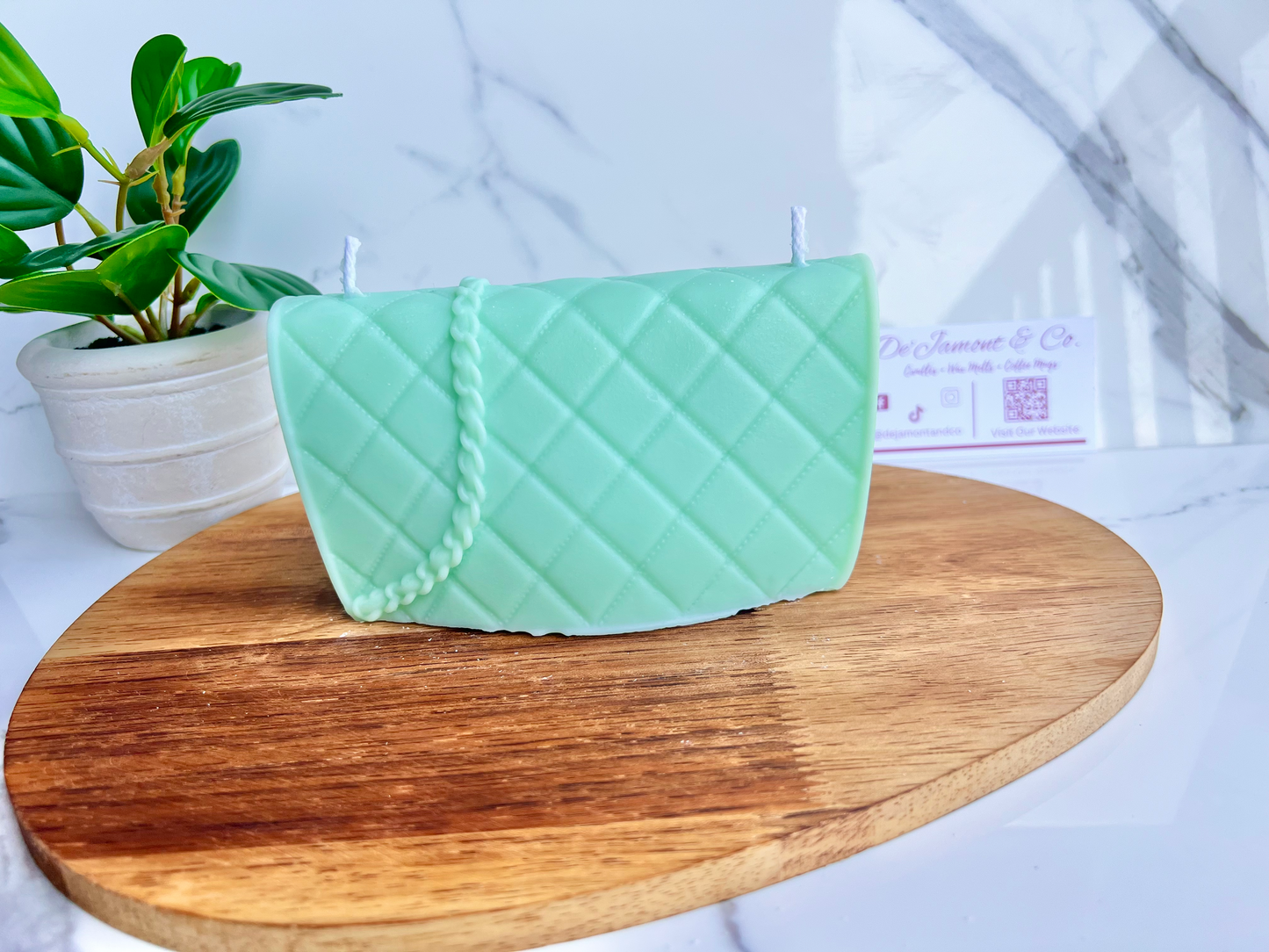 Seafoam Designer Clutch Candle