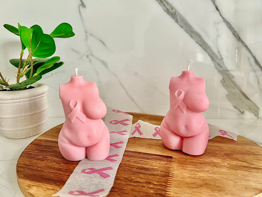 Plus Size Breast Cancer Awareness Body Candles