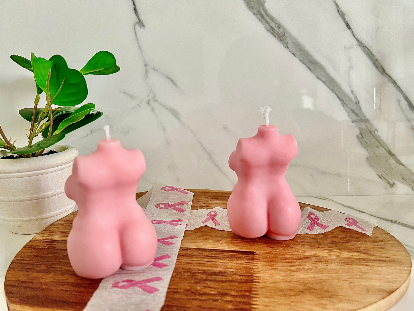 Plus Size Breast Cancer Awareness Body Candles