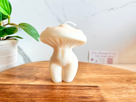 Cream Lady Shroom Candle