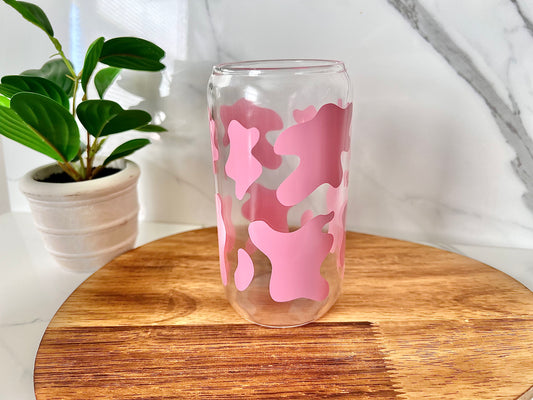 Pink Cow Print Tumbler