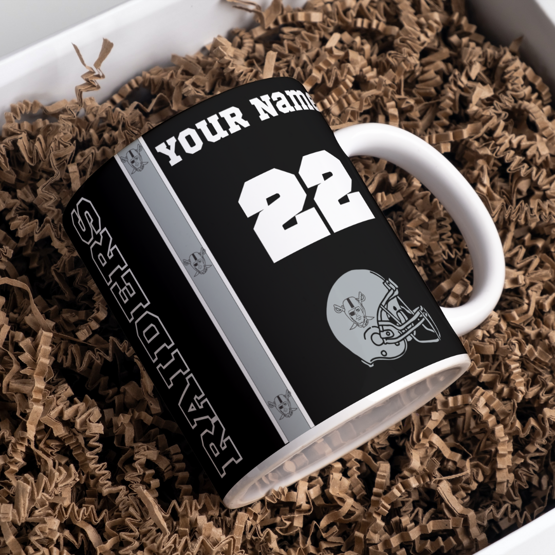 Official Oakland Las Vegas Raiders Black Coffee NFL 3D Sports Cup Mug